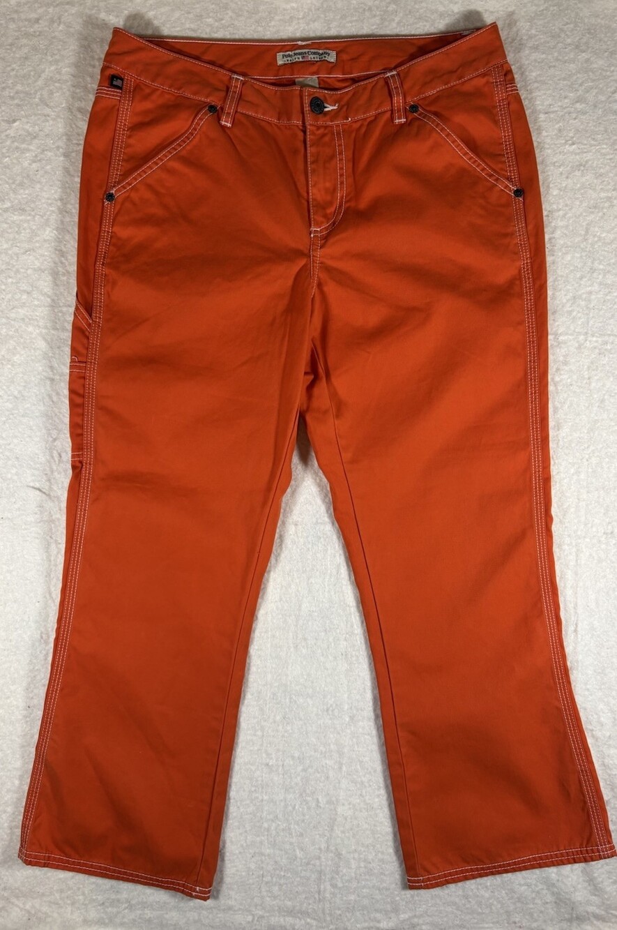 Ralph Lauren Polo Jeans Company 90s Capri Cargo Pants 100% Cotton Mid Rise 10